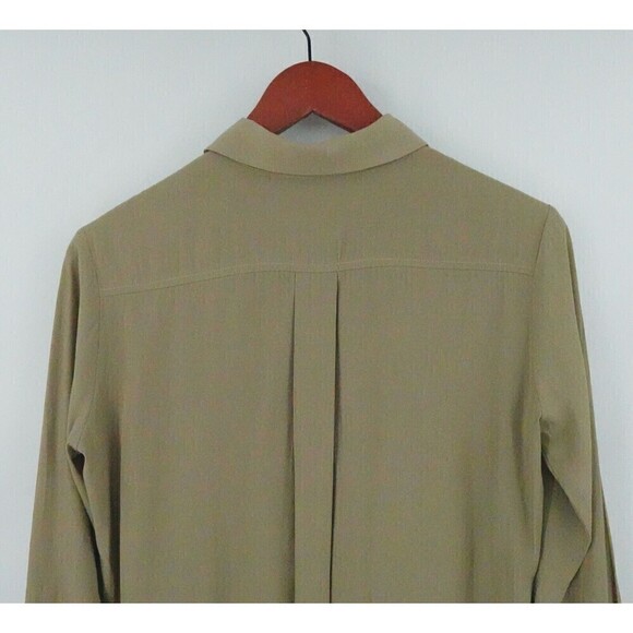 MELA PURDIE Technical Polyester Shirt Women XXS Khaki Button-Up Pocket Australia - Picture 8 of 15